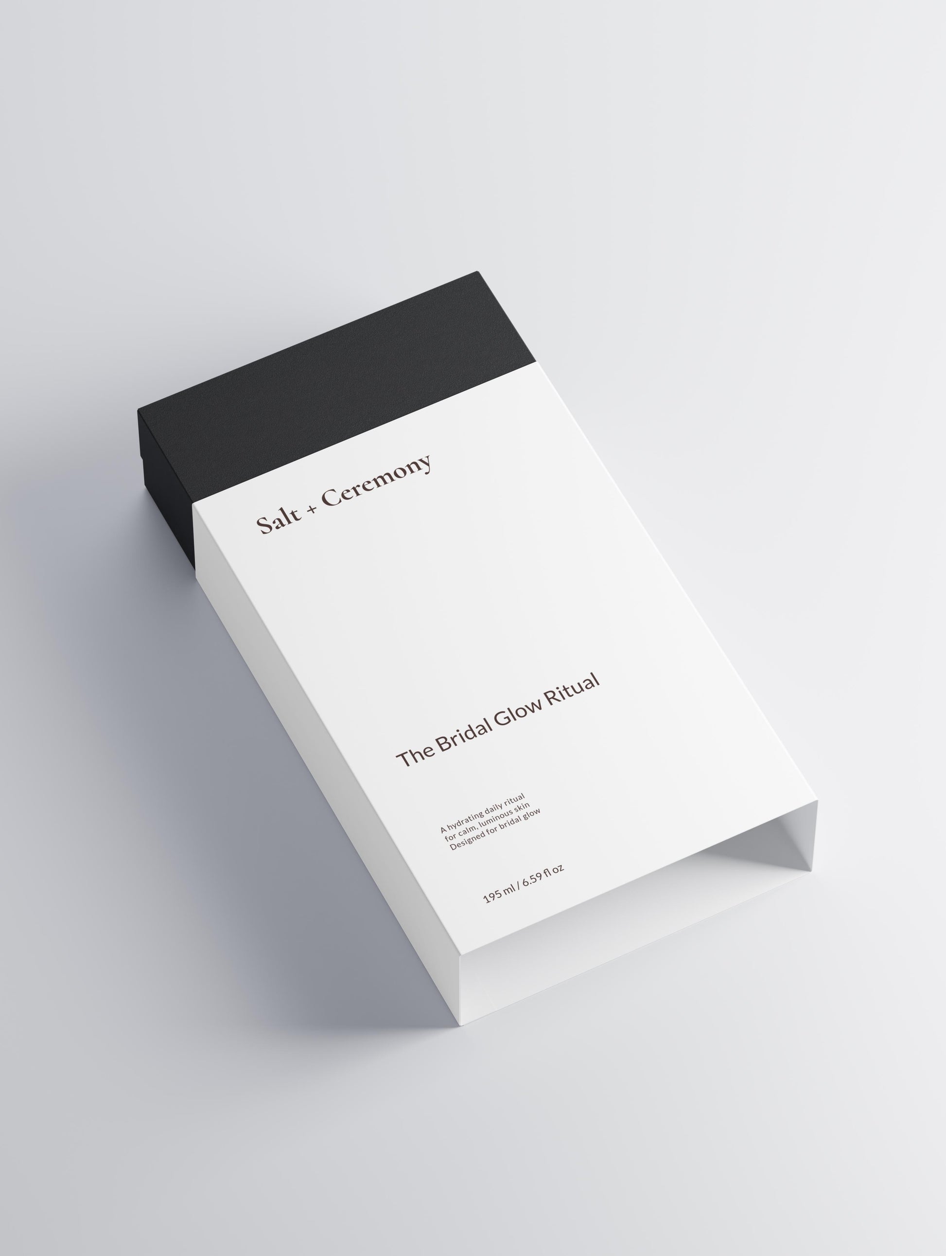 Product packaging with 'Salt + Ceremony' branding on a light gray background